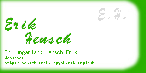 erik hensch business card